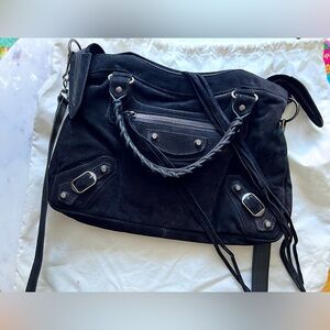 🛑SOLD🛑 Balenciaga Town Bag, Black Suede! EUC!
